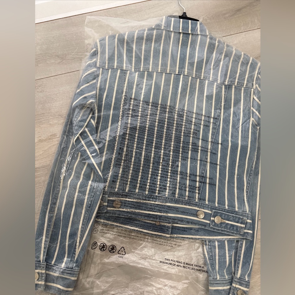 Lauren By Ralph Lauren Blue and White Striped denim Jacket Sz XS - Picture 7 of 9